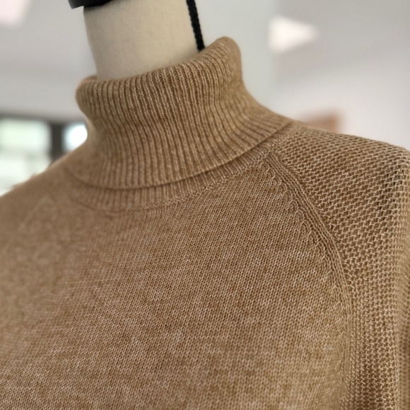 LOFT Tan Knit Turtleneck Sweater Size M - Picture 2 of 10